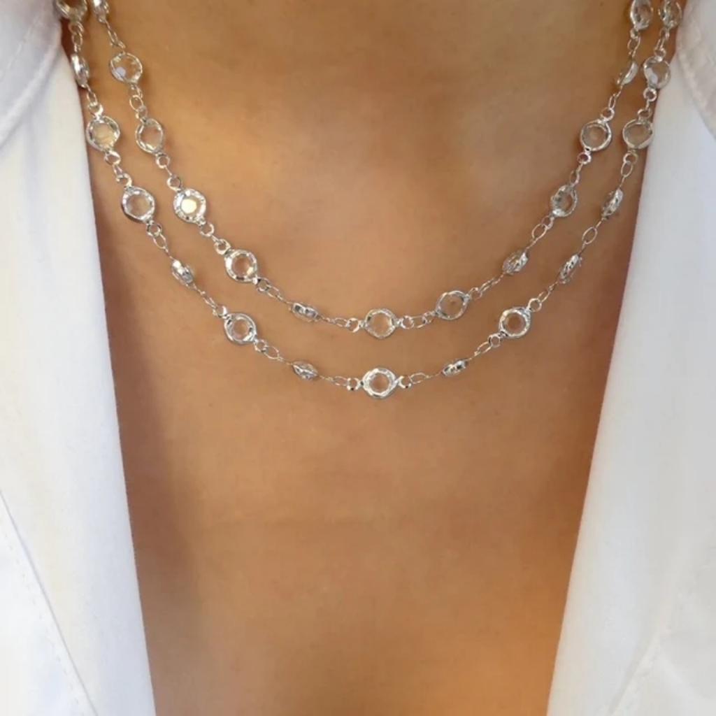 Rainbow Crystal Gemstone Retro Choker Colored Zircon Necklace For Women Simple Clavicle Chain Jewelry Wear Accessories