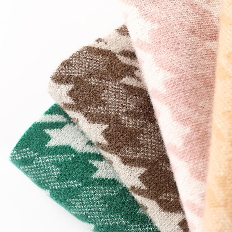 New wool scarf double-sided thickened simple splicing letter versatile shawl fashionable autumn and winter warm scarf