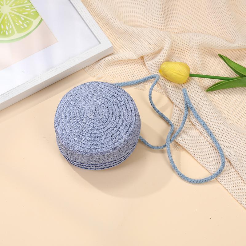 Children's bags Girls messenger bags New summer woven straw bags Seaside vacation girls round shoulder bag
