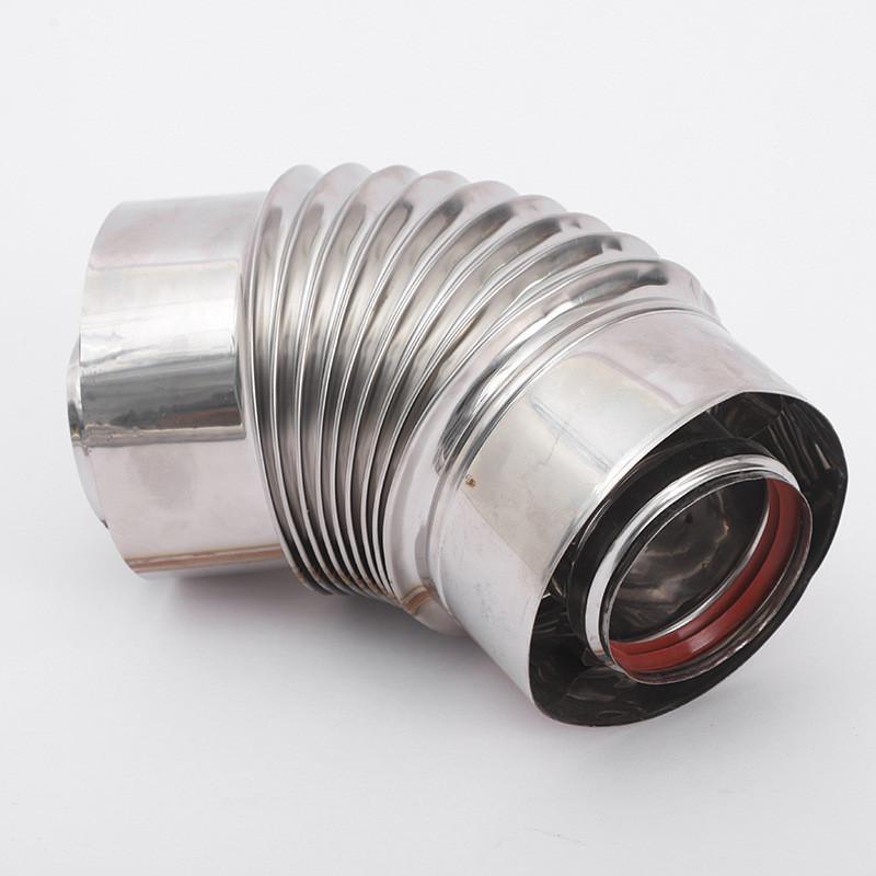 

Телескопическая выхлопная труба из нержавеющей стали Кухонная вентиляция Утолщенный выхлоп Bend 45 Degrees