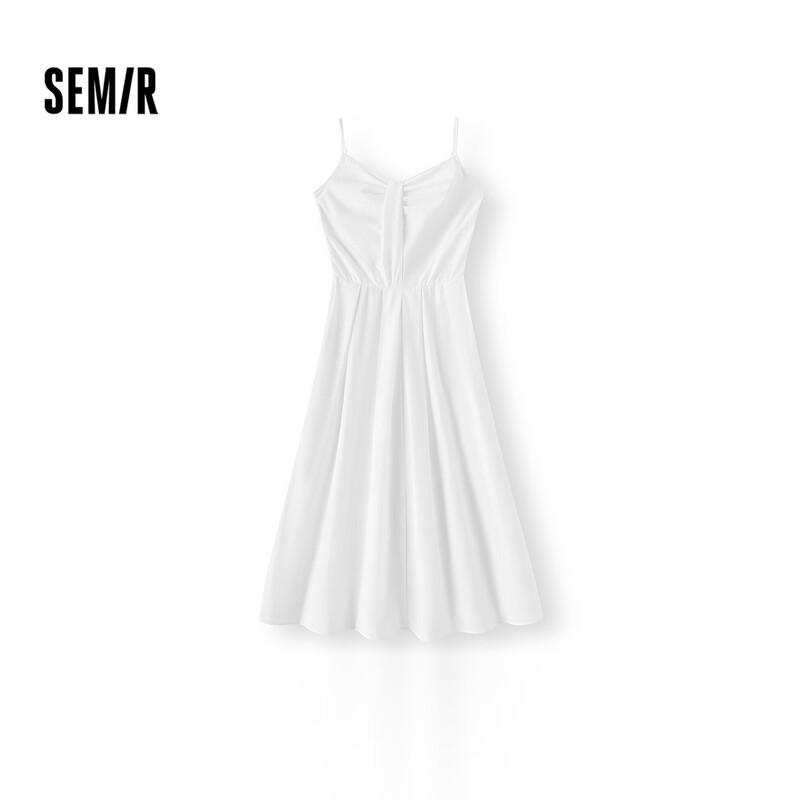 Semir Women s V-neck Twisted High-Waist Textured Spaghetti Strap Dress XXL