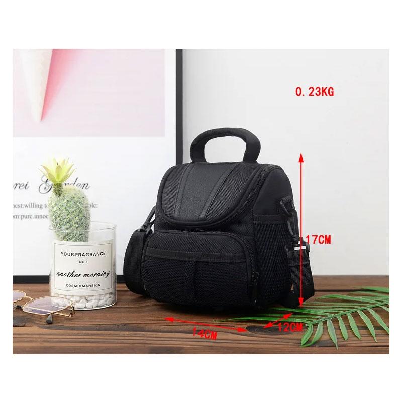 Sacoche Appareil Photo Compacte 14x12x17cm - Pour Canon EOS R, R100, R50, M50, 4000D, Etc. - Nylon Noir