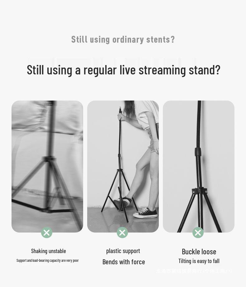 Multi-Functional Mobile Phone Tripod & Selfie Stick with Light for Live Broadcasting