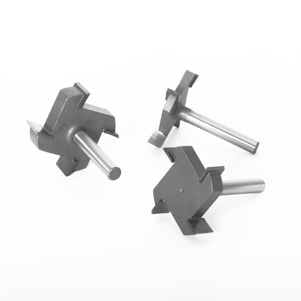 4-Klingen-Zoll-T-Messer 1/4 Griff 6 Griff Bodenreinigungsmesser Nutmesser Holzbearbeitungsfräser Großer Durchmesser Holzbearbeitung