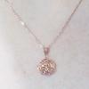 Purple Gold Hollow Flower Fashion Personality Trend Colored Gold Plated Rose Gold Pendant Necklace