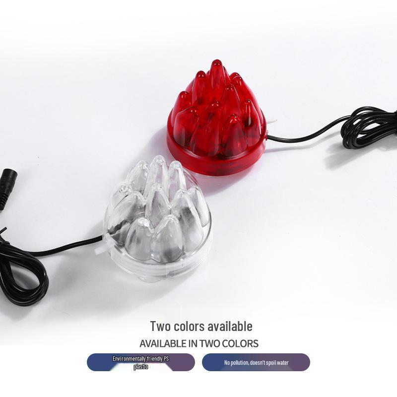 Siebenfarbige LED-Aquarium-Vulkanleuchte mit Luftstein-Blaseneffekt