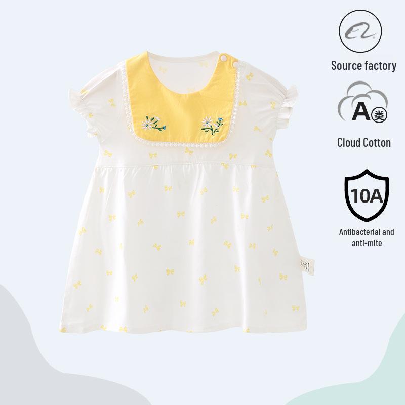 Bestseller Mädchen Sommerkleid mit kurzen Ärmeln aus Baumwolle - Stilvolles Prinzessinnen-Outfit für Kleinkinder