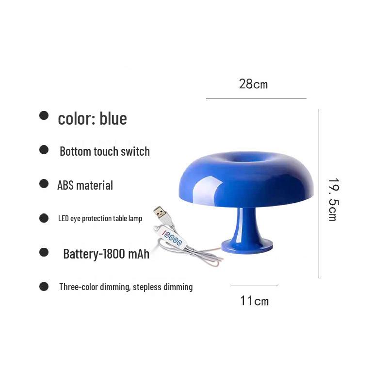 

Nordic Mushroom Table Lamp: Creative Rechargeable Night Light for Bedroom Decor