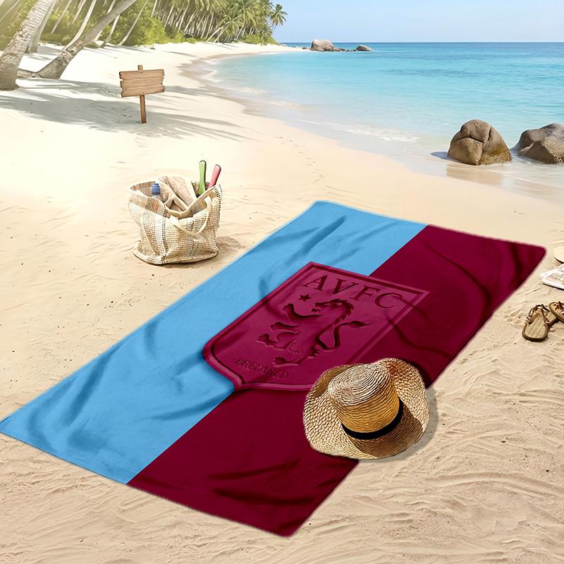 Asciugamano da Spiaggia con Stampa Calcio Aston Villa, Asciugamano Grande Morbido ad Asciugatura Rapida per Spiaggia Campeggio Nuoto