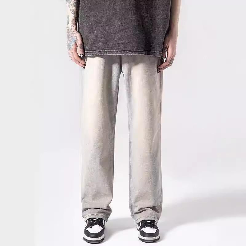 Jeans Harajuku Hip Hop Straight  Leg Pants Oversized Print Y2k Men’s Jeans Casual Mopping Black Jeans Hot Streetwear