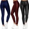 Jeans Elasticizzati Chic Casual da Ragazza Stile Skinny Jeans da Donna a Vita Alta Pantaloni in Ecopelle Outfit Leggings Taglie Forti