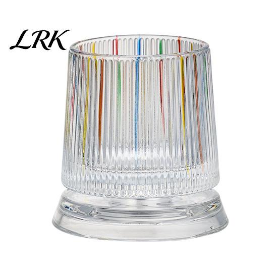 Stress Relief Whiskey Cup Spinning Glass with Rotating Base,360-degree Swirling Tumblers for Bourbon, Elegant Barware 260ml Hand Painted Spirit Glass, 1pc H