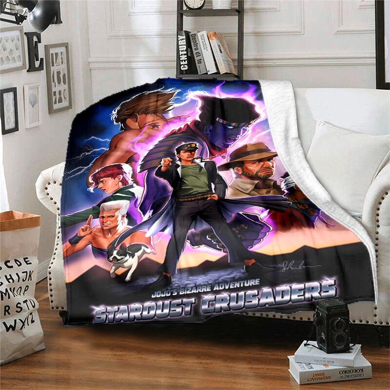 1pc Blanket JoJo's Bizarre Adventure3 Print Design, Lightweight Blanket for Sofa, Bed- Soft &Warm, Gift for All Seasons like Christmas, Halloween