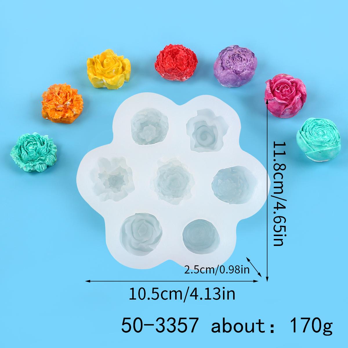 7-Cavity 9-Cavity Succulent Flower Candle Silicone Mold Rose Peony Soap Aroma Wax Plaster Making Chocolate Cake Decoration Mold