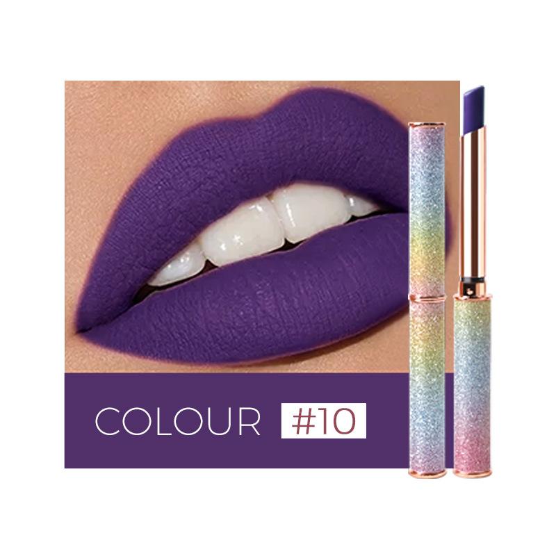 VIBELY Starlight Sparkle Matte Lipstick Dip-in-Cup, No-Fall Crushed Diamond Lipstick