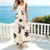 Minimalist Floral Maxi Dress Sleeveless,Flowy Hem,Soft & Breathable,Ideal for Beach Vacation,Daily Casual,Spring Fall Layering
