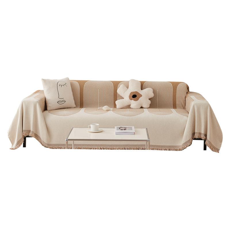 Chenille Four Seasons Universal Line Solid Color Minimalist Home Bedroom Living Room Sofa Integrated Full Cover Towel Cloth