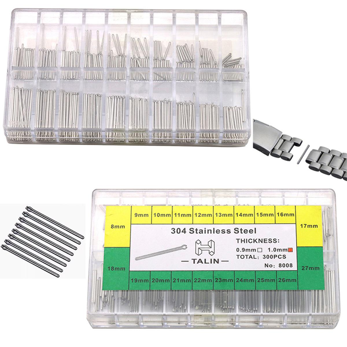 

300Pcs 1.0/1.1mm/1.2mm Stainless Steel Watch Band Strap Bracelet Tube Friction Bar Link Pins Replacement Watch Repair Accessory