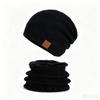 Winter Knit Beanie and Neck Gaiter Set Warm Fleece Lined Slouchy Hat Scarf for Men Women