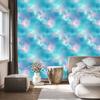 Watercolor Galaxy Wallpaper Turquoise, Blue and Celadon 50x1000