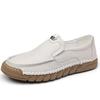 Spring Summer New Leather Shoes for Men Solid Color Fashion Soft Sole Driving Shoes Man Korean Antiskid Low Top Loafers Malee