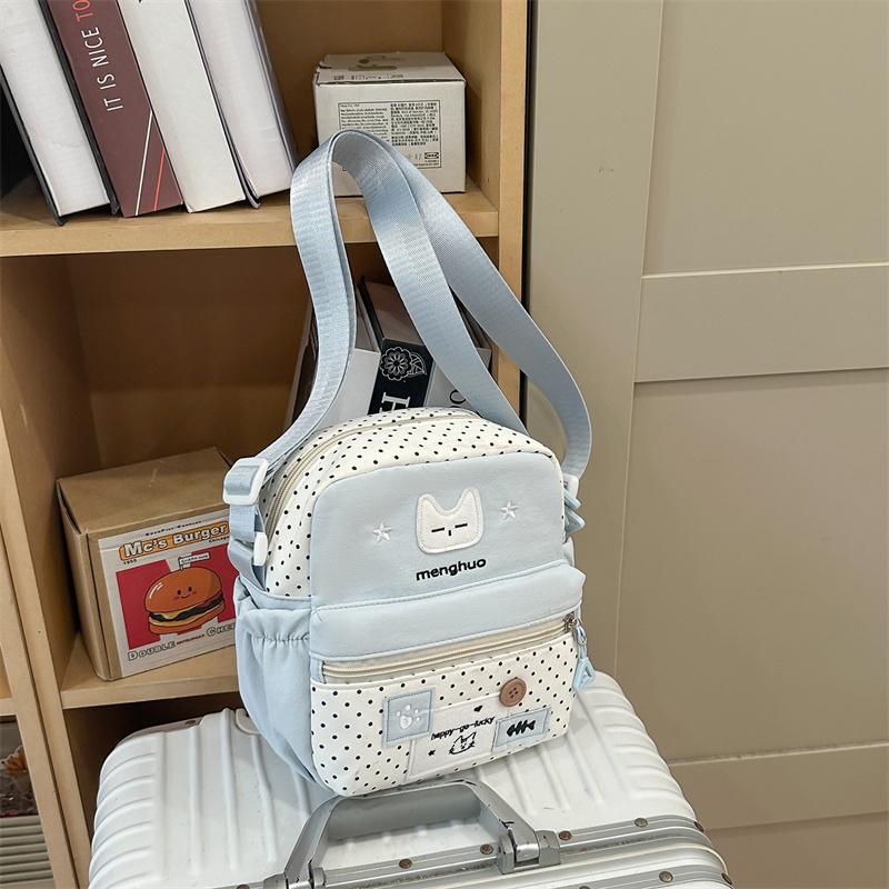 Taška přes rameno s potiskem kočky Studentská lehká crossbody taška