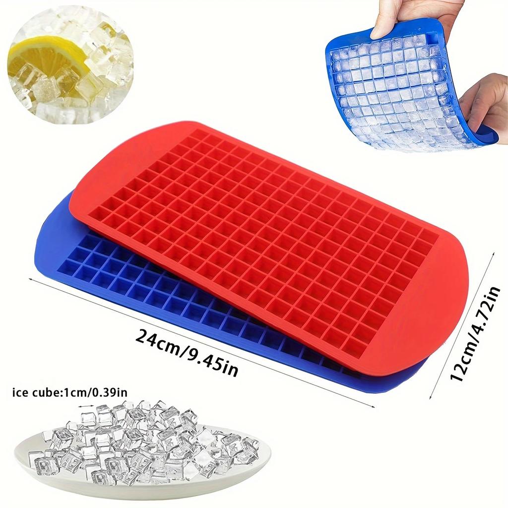 160 Grid Mini Silicone Ice Tray Square Silicone Ice Cube Tray Foldable Mini Ice Cube Mold Kitchen Tools Accessories