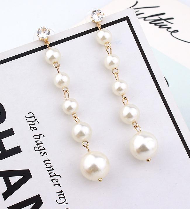 

New Fashion Elegant Pearl Long Earrings Style Large Imitation Pearl Pendant Earrings Suitable For Wedding Party Gifts Brincos золотой