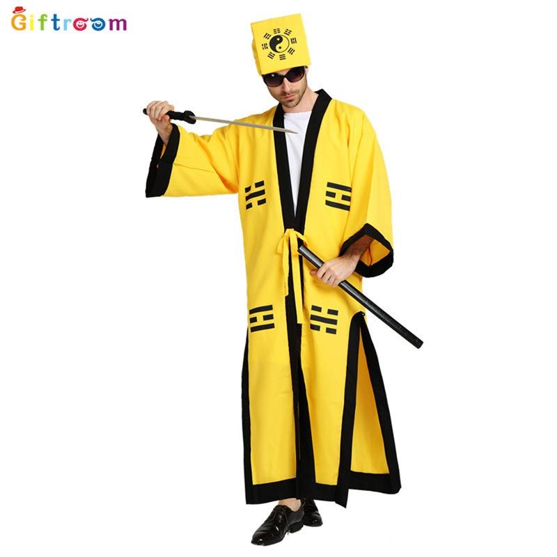 Halloween Tricky Horror Costume Daoist Downhill Clothing Tianshi Daoist Robe Tai Chi Gossip Clothing Mage Ghost Catcher Clothing Stiff