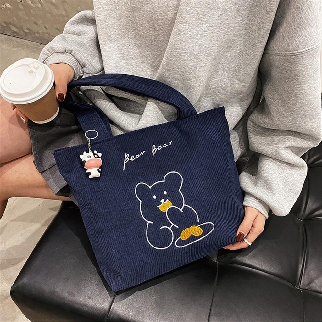 Canvas Shoulder Crossbody Bag Large Capacity Student College Tote Bag Simple Literary Class Bag