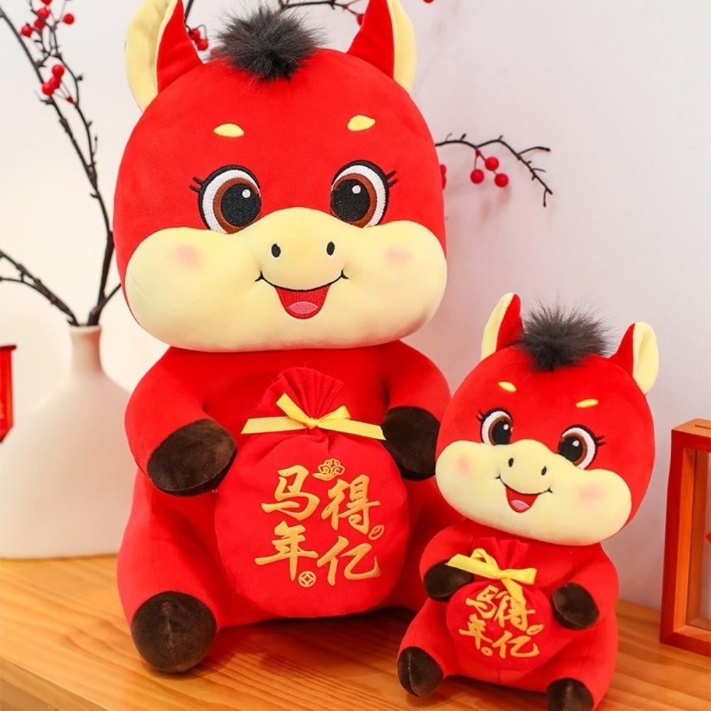 2026 Year of The Horse Chinese Horse Mascot Cartoon Horse Plush Doll Home Decoration