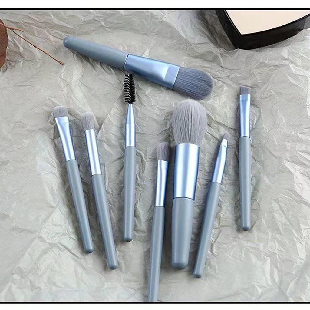 8-Piece Travel Makeup Brush Set: Beginner-Friendly Eyeshadow & Blush Brushes for Convenient Application