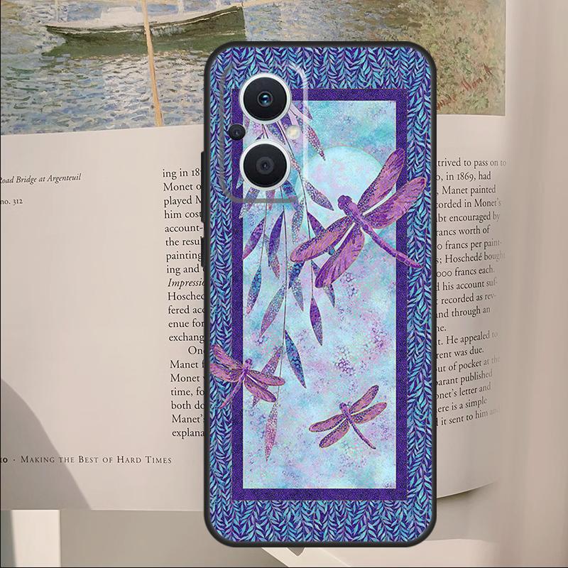 Libellenmuster Hülle für OPPO Reno 14F 11F 12F 13F 10 11 12 13 14 Pro 7 8 Lite OPPO Find X6 X8 X9 Pro Hülle