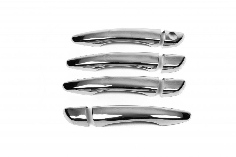 Handle Pads (stainless Steel) 4 Pcs, OmsaLine - Italian Stainless Steel for Peugeot Expert 2017-