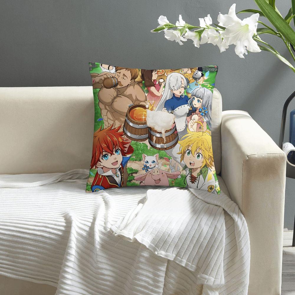 Anime 7 D-Deadly S-Sins Pillow Case Sofa Decorative Home Double-sided Print Plush Square Throw Pillow Covers Cushion Decor Cover