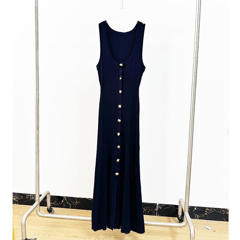 SP24 Summer Socialite U-neck Slim-fit Sleeveless Knit Dress