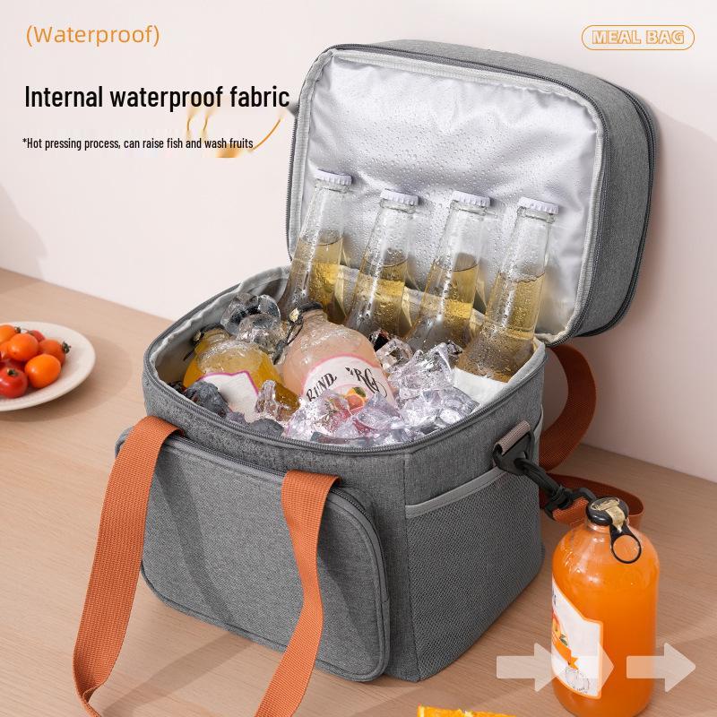 Large Capacity Insulated Picnic Bag - Double-layer, Leak-proof PEVA Lunch Box Cooler
