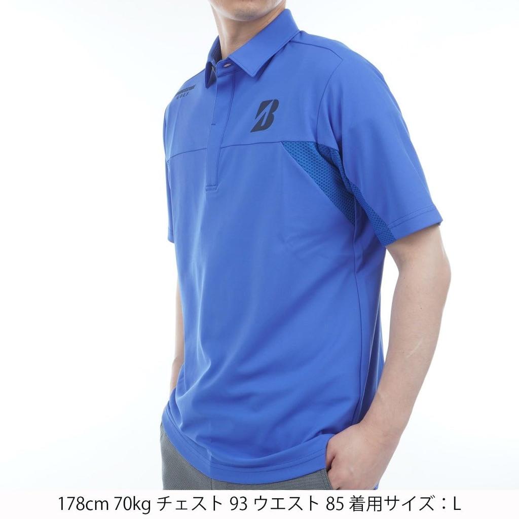 Bridgestone Golf Retro Short Sleeve Shirt EGM10A Men's BL