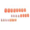 Orange & White French Rhinestone Color-Changing Dragon Glitter Nail Stickers - Finished False Nails