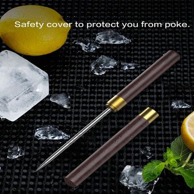Ice Picks with Safety Cover - Dual-Ended Ice Picker & Crusher Tool for Bartending, Ice Hockey, Camping, Bars & Banquets