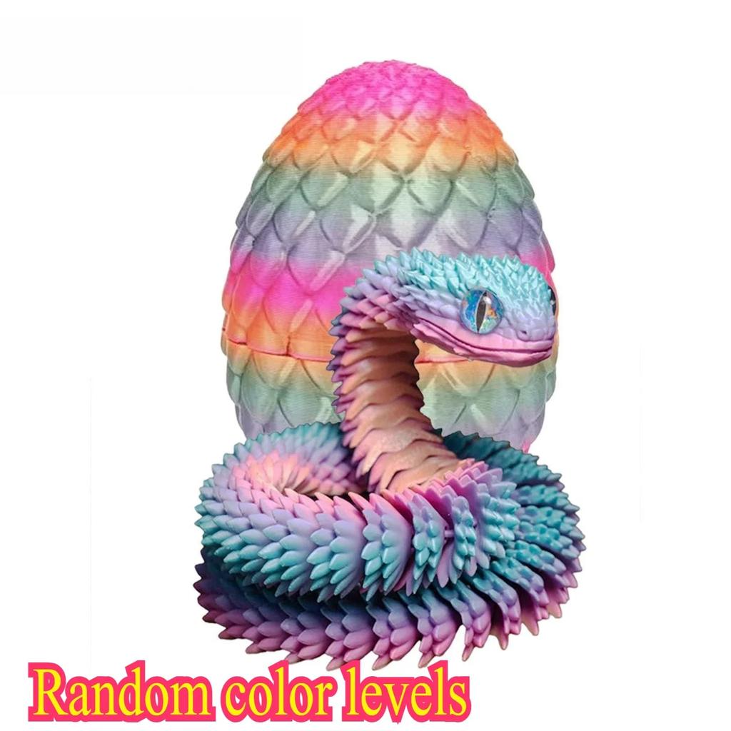 3D Printed Snake with Egg Joint Mobility Simulate Snake Ornament Desktop Home Animal Decoration Kids Desktop accessories