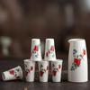 Cloud White Ceramic Baijiu Set (1 Pot, 6 Cups)