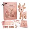 DIY Patchwork Tiere Rosa Tiere Set Filz Waldtiere Nähprojekt 3D Niedliche Handgemachte Geschenkidee Kunst Bastelset für Anfänger Heimdeko Set