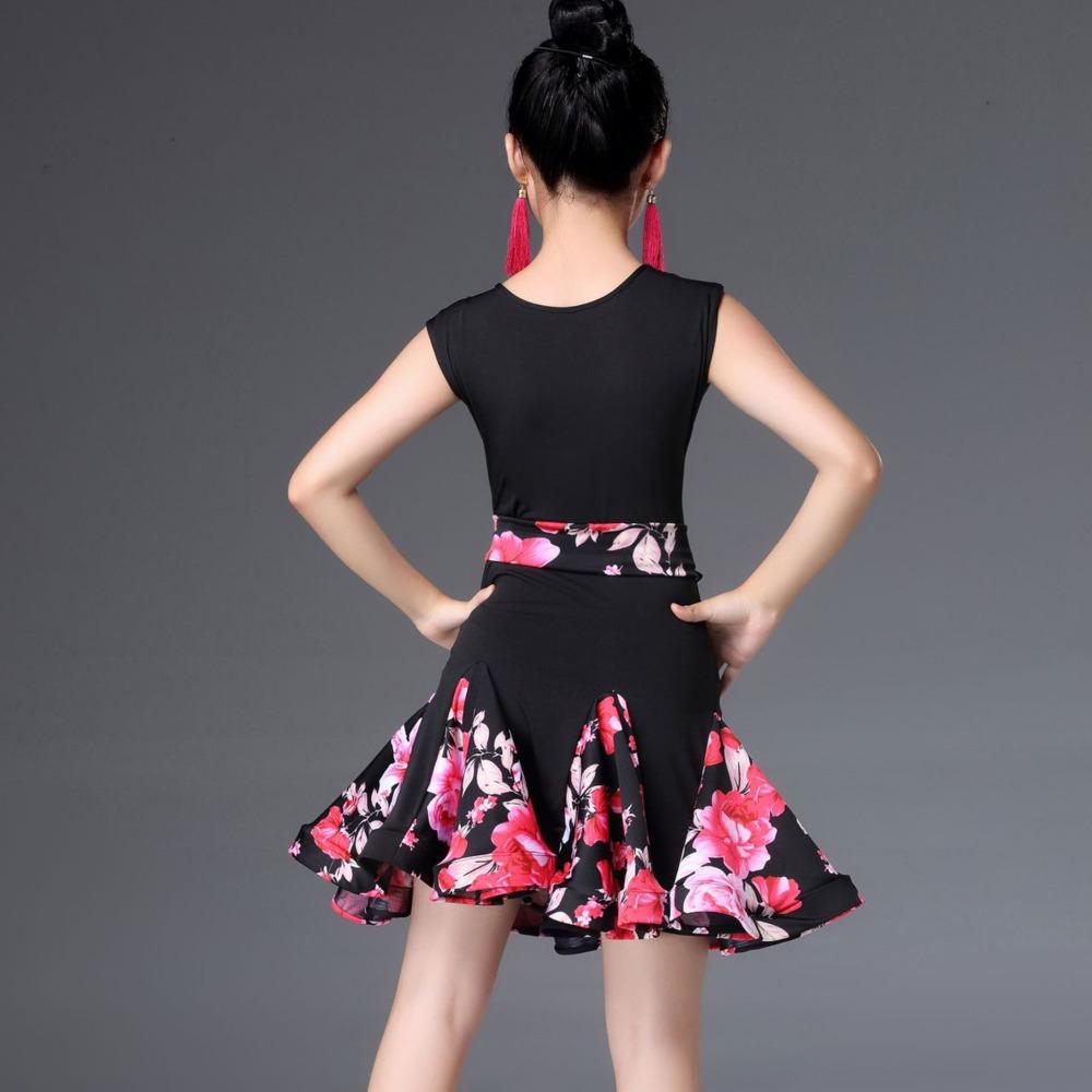 

Сукня для бальних танців, латини з квітковими воланами для дівчаток, для змагань, для дівчинки, дитини, дитини, спідниця для виступів, практики сальси, танго, ча-ча 140