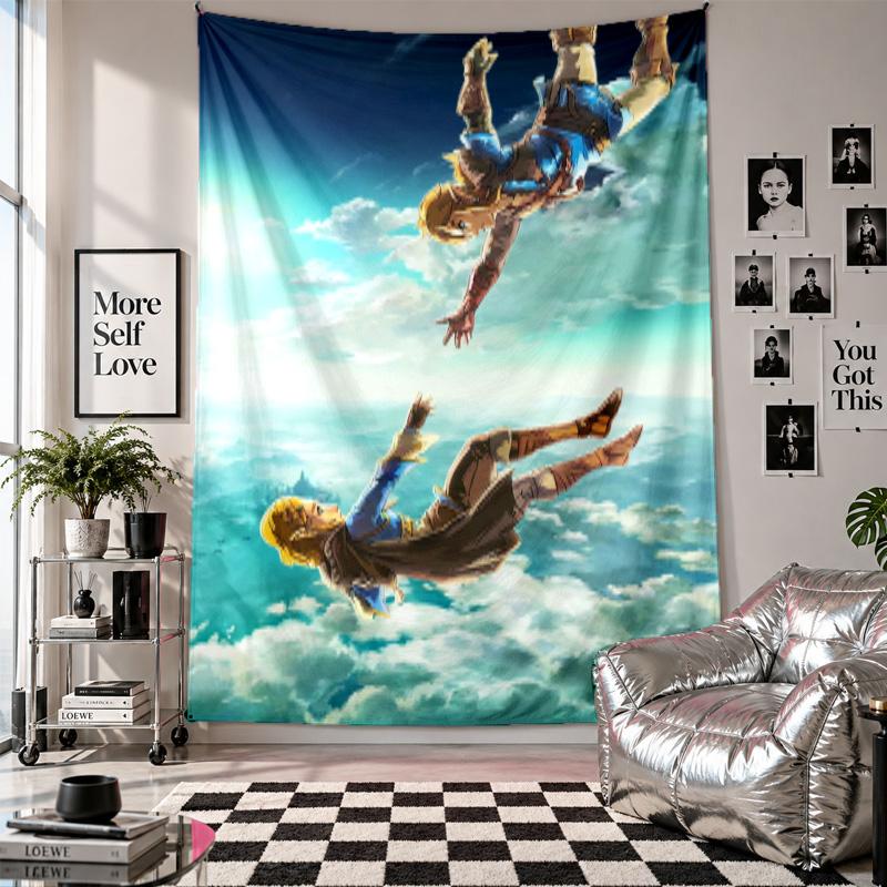 Wall TapestryZelda Art Hanging Cloth Decorative Background Cover for Room Decoration