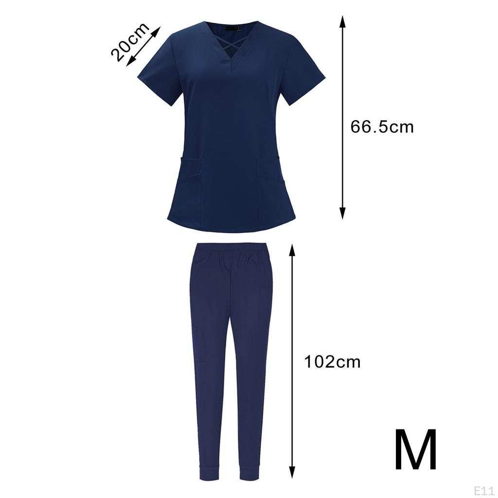 Elastic Waist Scrub Set for and Jogging, Featuring Soft Breathable Design Medical