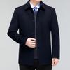 Men's Winter Woolen Cashmere Trench Coat with Button Style - Middle-Aged Casual Dad Outfit with Down Filling