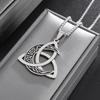 European and American Viking Triangle Knot Moon Phase Surrounding Necklace Titanium Steel Men's