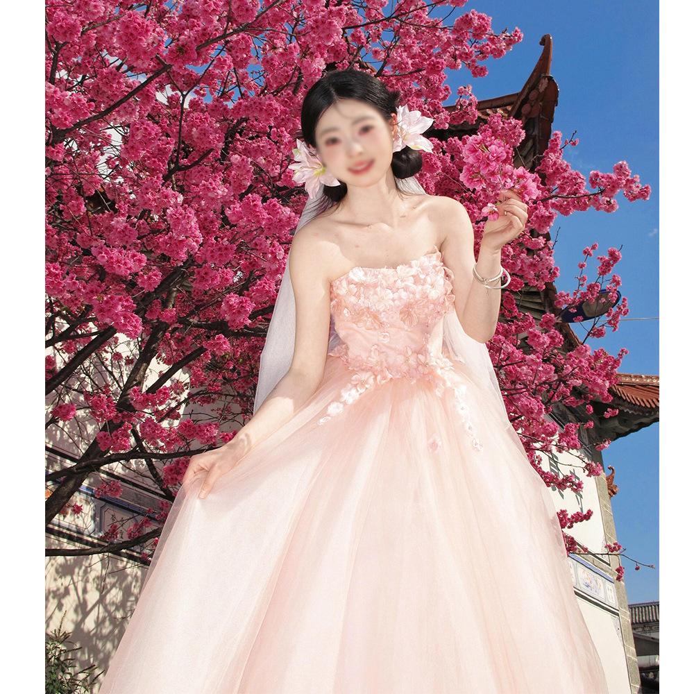 

Розовое платье-бандо с фатой, день французского студента, бар-мицва, красивые цветы на бегу, мужская юбка, новинка 2025 M розовый