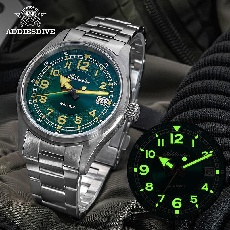 ADDIESDIVE AD2055 Men's Automatic Mechanical Watch NH35A Stainless Steel Luxury 200M Diving Waterproof Luminous Dress Watch